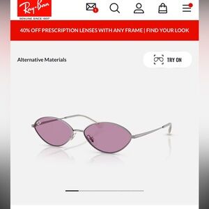 NEW IN CASE! RAY-BAN KAI – Polished Gunmetal Frame, Dark Violet Lenses (NWT)